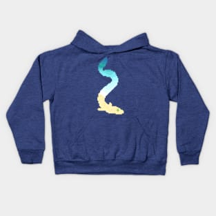 Modern Pixel Ocean Sea Eel Kids Hoodie